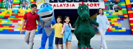 LEGOLAND Malaysia Resort entrance arch with Sharky and Ollie mascots